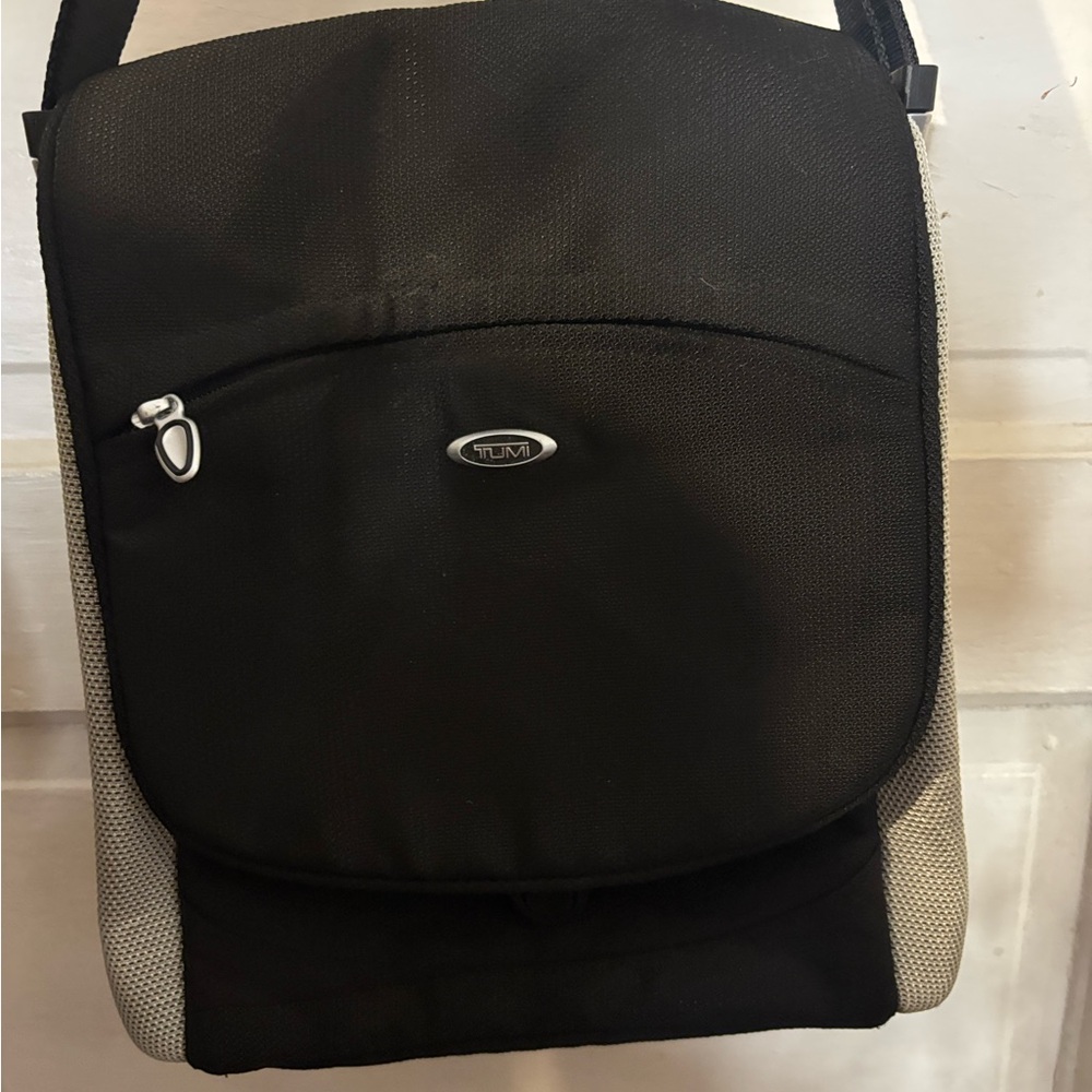 Tumi Black and Gray Messenger Bag